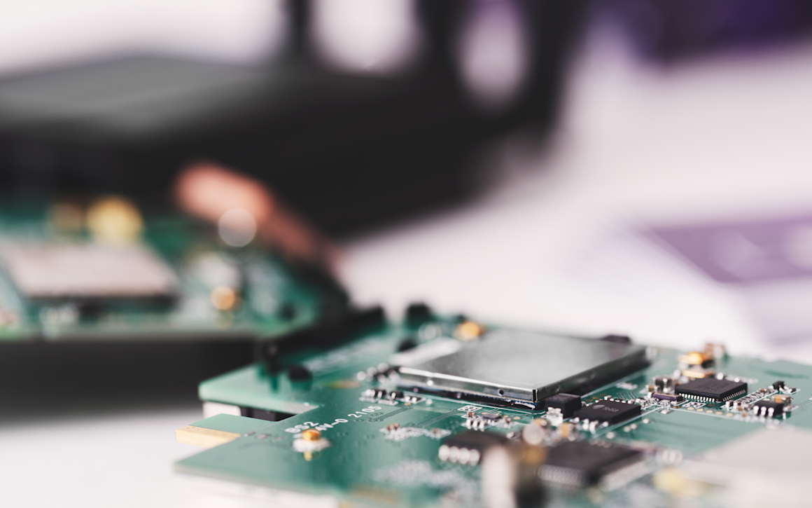 Närbild på ett kretskort