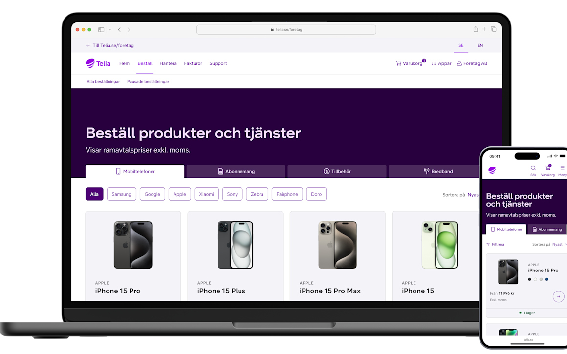 Skärmbild från My Business