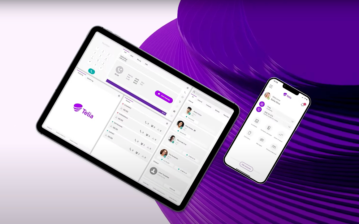 Mobila växeln Telia Smart Connect på mobil och surfplatta.