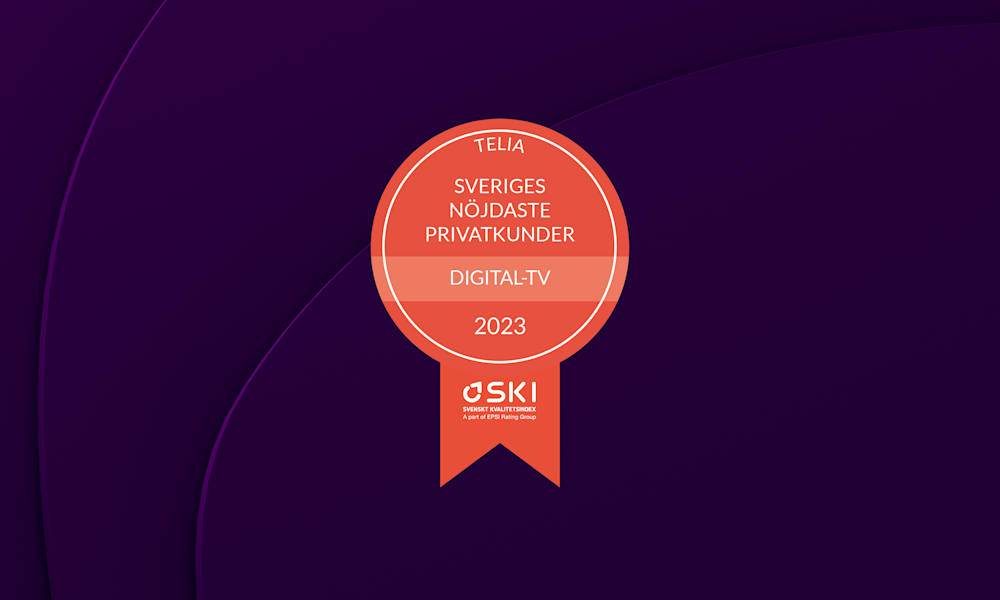 Svenskt Kvalitetsindex (SKI) har utsett Telia till vinnare inom digital-tv. Vi är stolta över att återigen ha Sveriges mest nöjda tv-kunder.