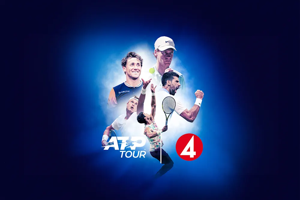 Collage med aktuella spelare i tennis ATP Tour 2024. Följ med i ATP Touren under 2024 på TV4 Play och TV4 Tennis där matcherna visas.