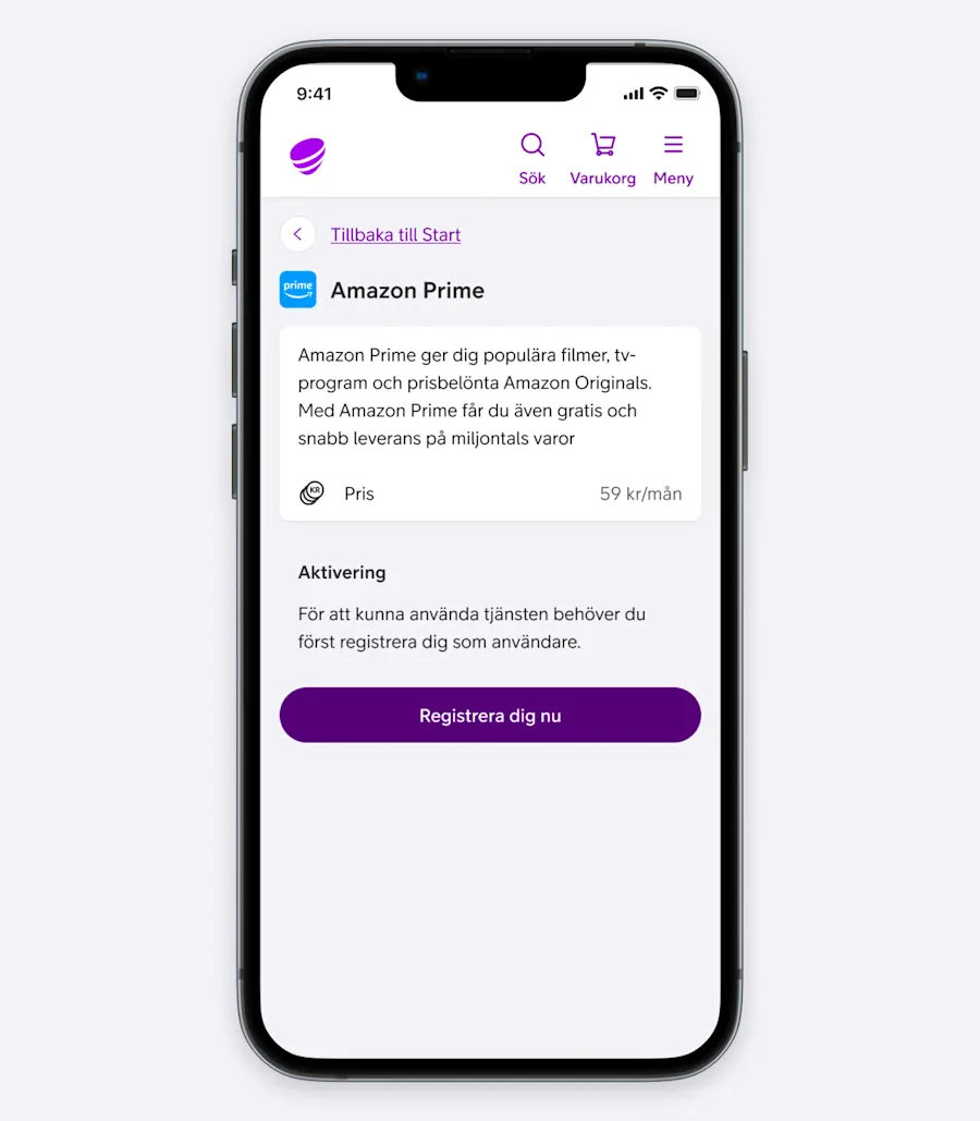 Amazon Prime i Mitt Telia.