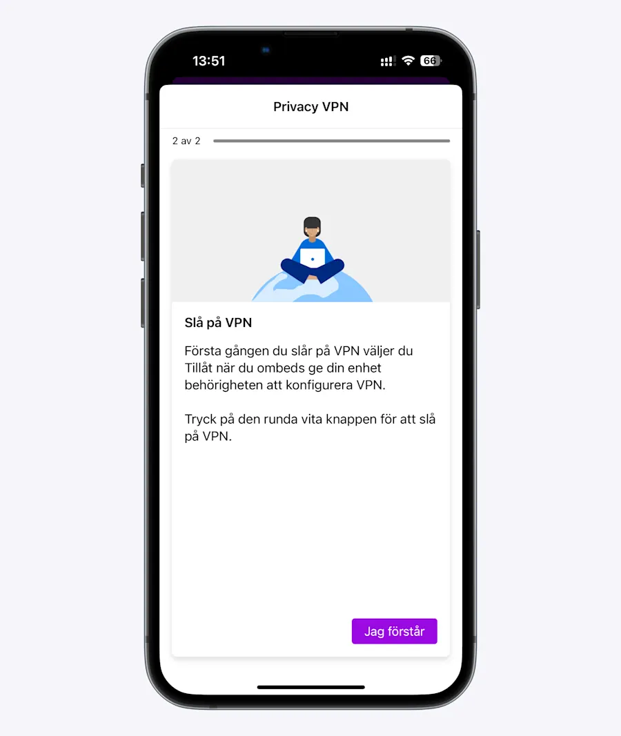 Slå på VPN.