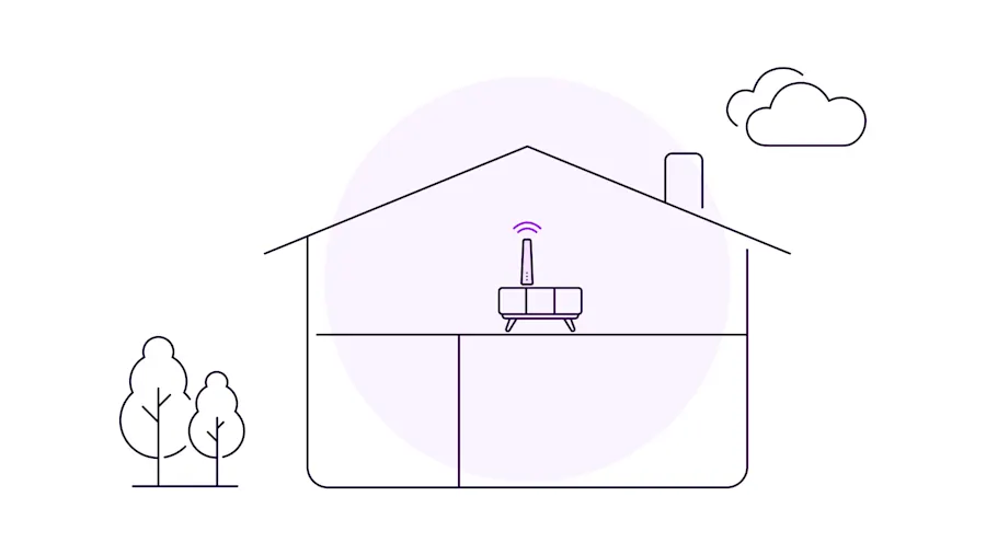 I ett tvåvåningshus placeras routern med fördel på övre våningen, en meter upp från golvet samt så centralt som möjligt.