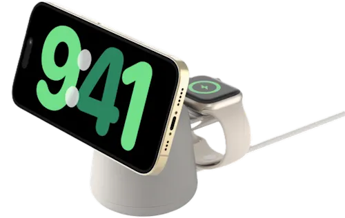 Belkin Boost Charge Pro 2in1 MagSafe 15w Charging Stand Sand