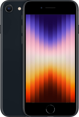 iPhone SE svart fram och baksida.