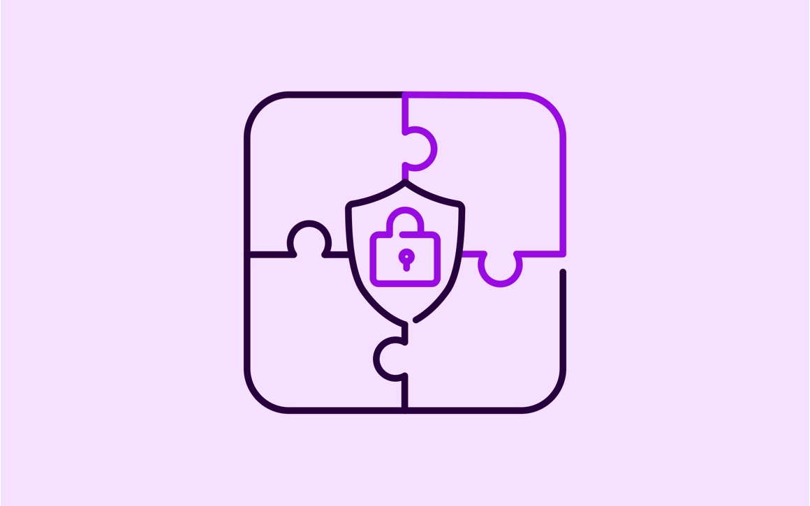 Ikon som visar Telias pusselbitar för företags cybersäkerhet