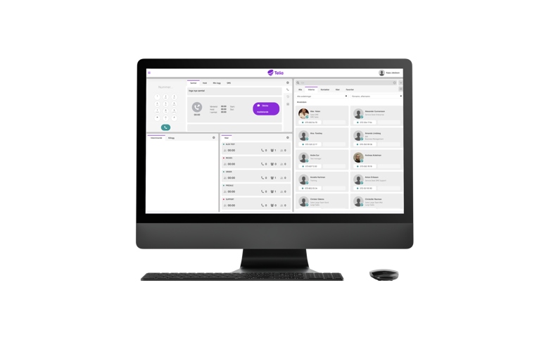 Bild på en datorskärm som visar gränssnittet för Telia Smart Connect.