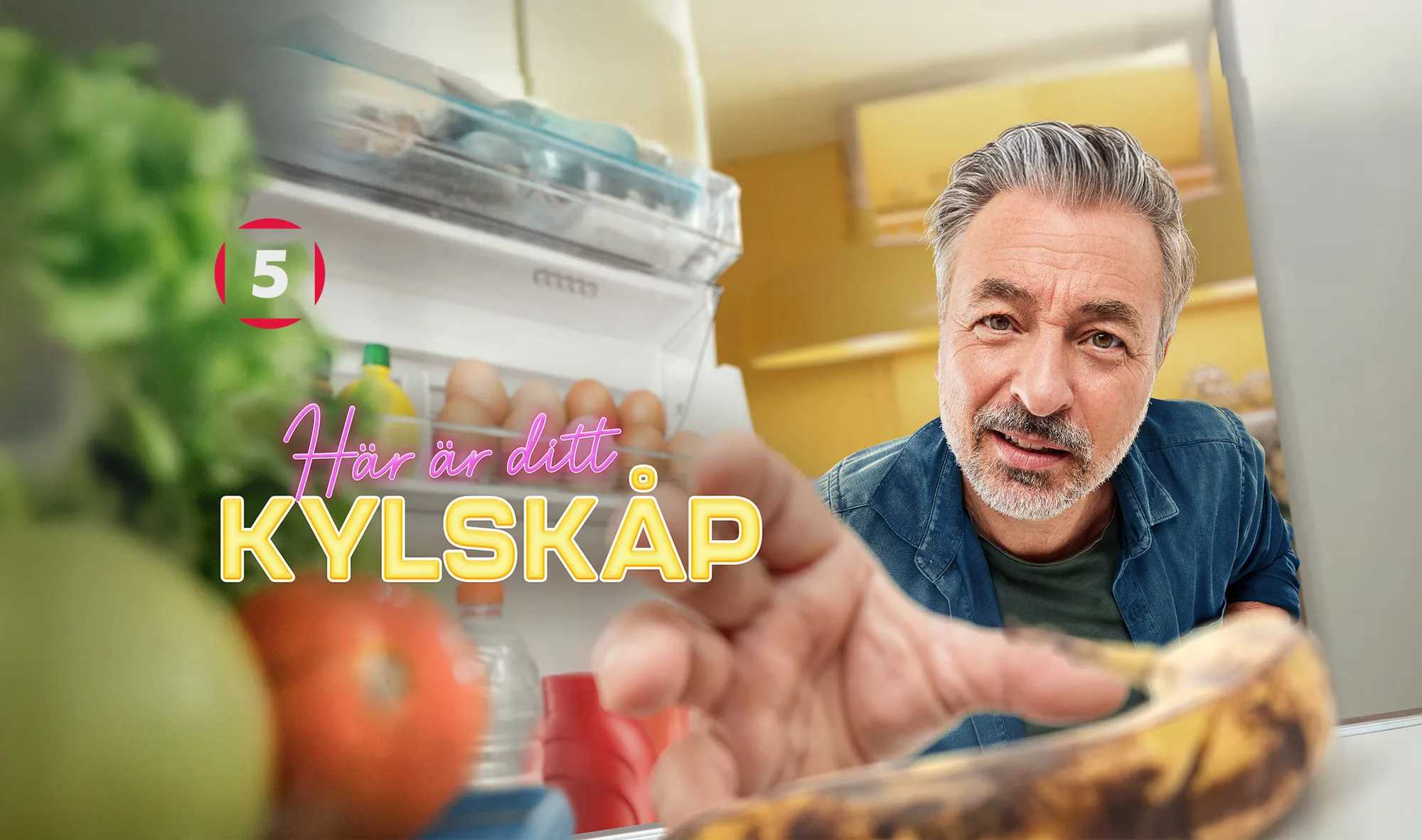 Kocken Tareq Taylor gästar folkkära profiler i deras hem med utmaningen att laga en trerätters middag genom att bara använda det som finns i deras kylskåp. Titta på Här är ditt kylskåp på Kanal 5 med Telia.