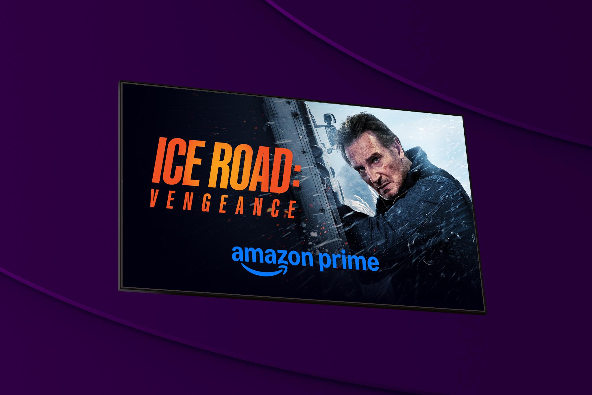 Huvudkaraktären Mike McCann som spelas av Liam Neeson i actionthrillerfilmen Ice Road: Vengeance som går att streama på Amazon Prime från den 3 september 2025.
