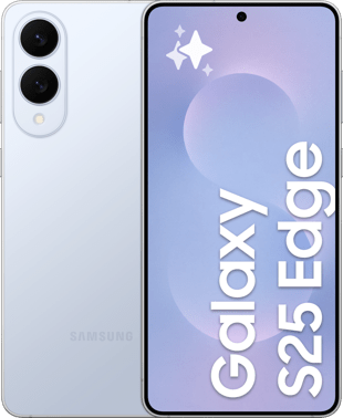 Samsung Galaxy S25 Edge, Titanium Icyblue, fram- och baksida