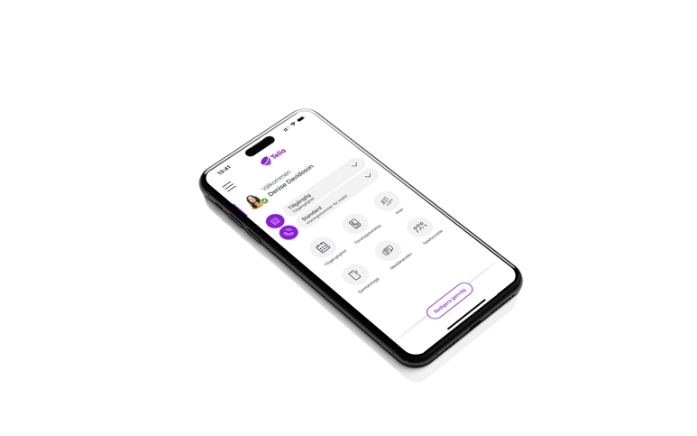 En mobiltelefon som visar startsidan av Smart Connect appen.