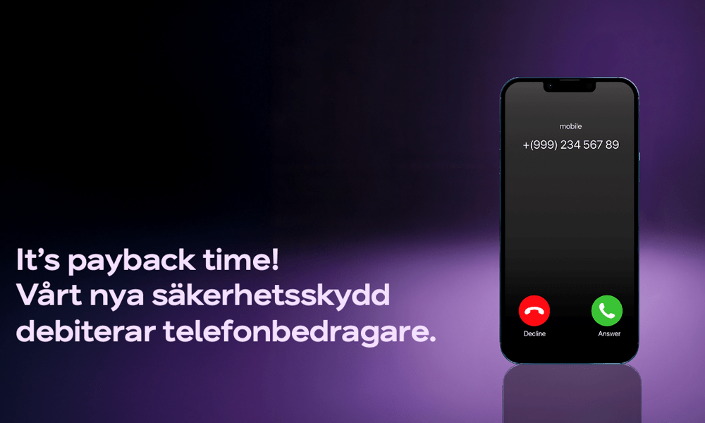 Illustrationsbild av en mobil med ett misstänkt telefonnummer på skärmen.