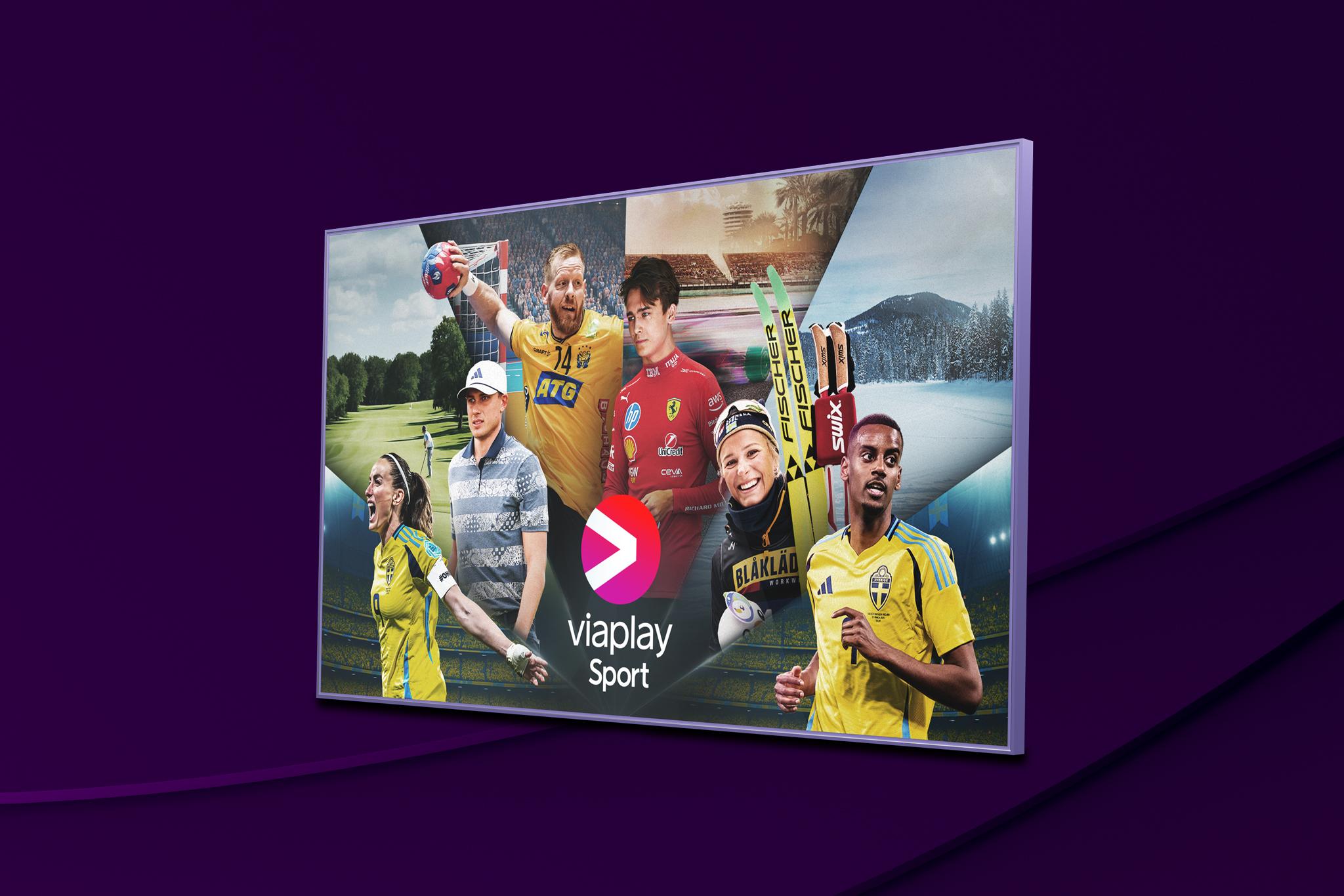 En tv-skärm med innehåll från Viaplays nya sportkanal Viaplay Sport som ingår i våra sportpaket. Köp nu och börja streama sport direkt!