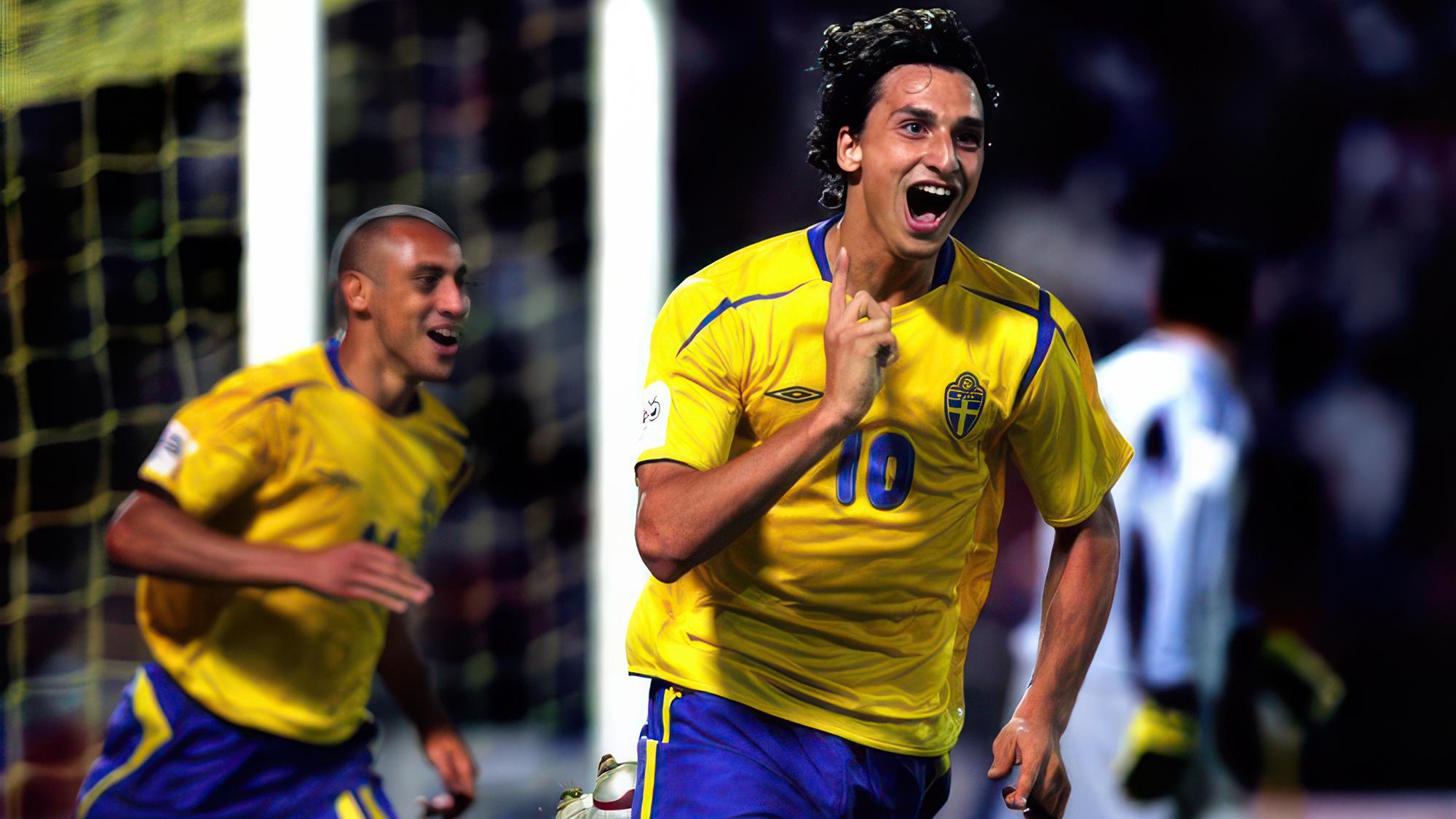 Zlatan Ibrahimovic som precis gjort mål mot Ungern.