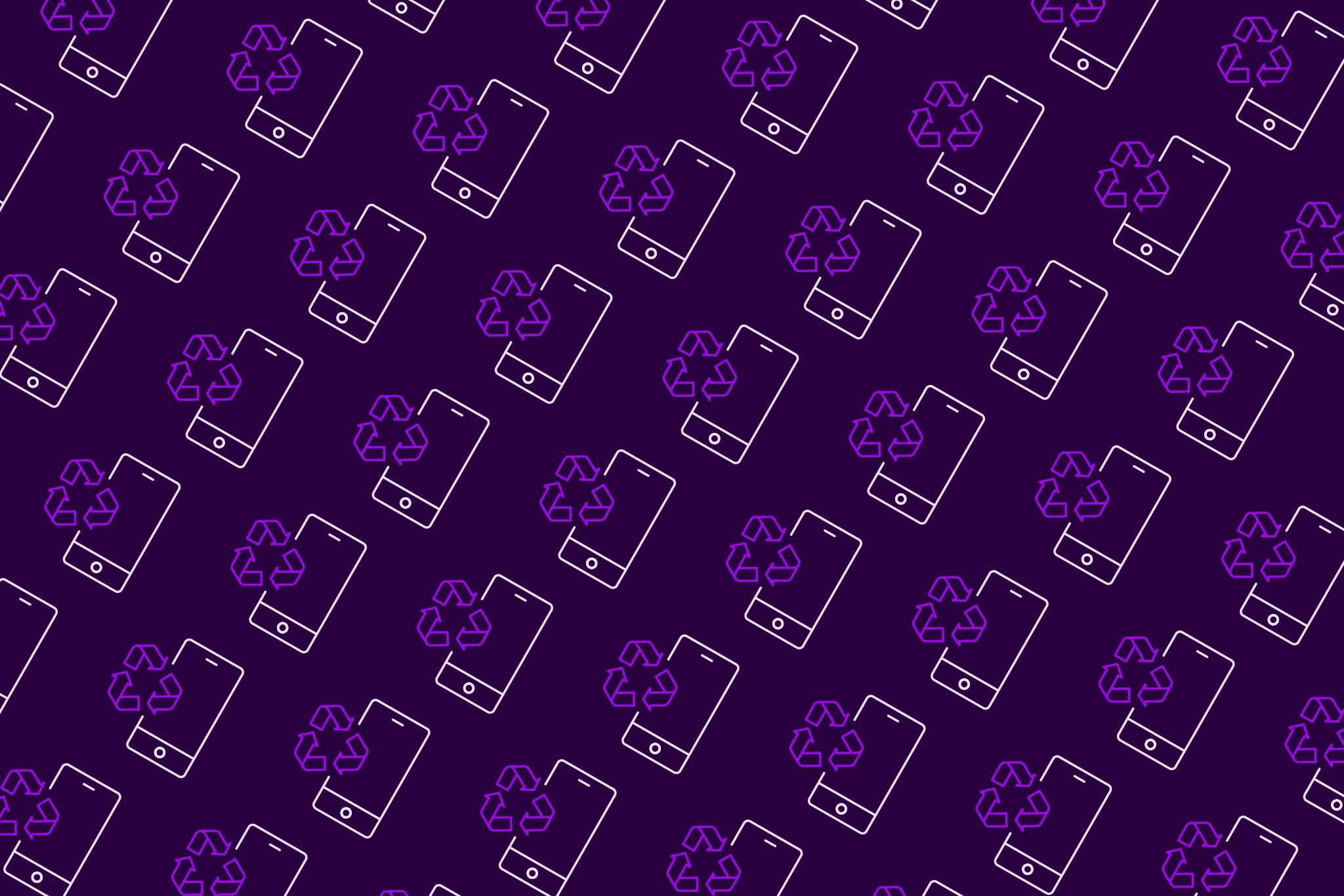 Ikoner med mobil och panta